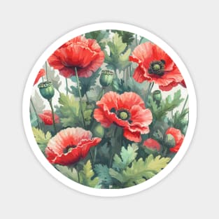 Red Poppy Flower Magnet